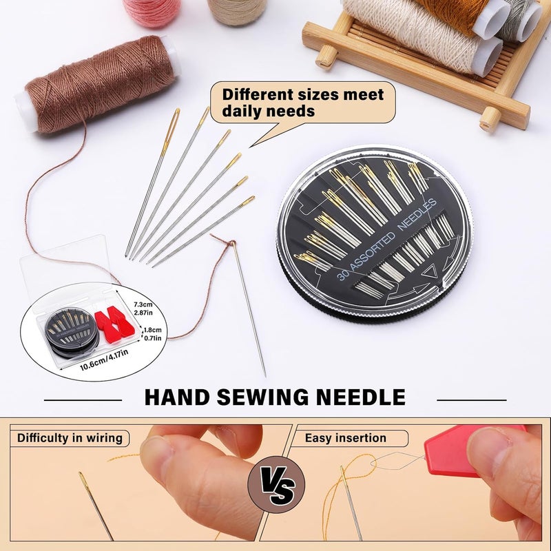 Ftyiwu 60 Pack Hand Sewing Needles, Embroidery Needles Kit Assorted, 6 Sizes Large Eye Sewing Needles with Threaders for DIY Craft Projects, Handsewing, Sewing Repair - Image 5
